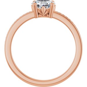 18K Rose Gold 6.5x4.5 mm Oval Ring Mounting – image 3