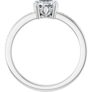 14K White Gold 6.5x4.5 mm Oval Ring Mounting – image 3