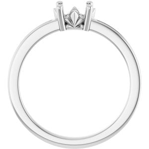 10K White Gold 6.5x4.5 mm Oval Ring Mounting – image 4