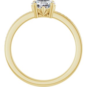 10K Yellow Gold 6.5x4.5 mm Oval Ring Mounting – image 3