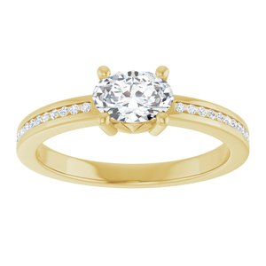 10K Yellow Gold 6.5x4.5 mm Oval Ring Mounting – image 5