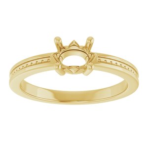 10K Yellow Gold 6.5x4.5 mm Oval Ring Mounting – image 6