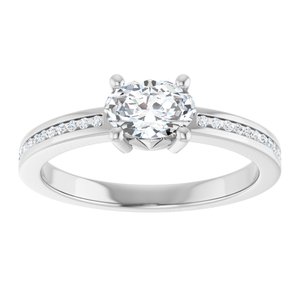 18K White Gold 6.5x4.5 mm Oval Ring Mounting – image 5