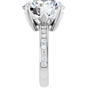 14K White Gold 14 mm Round Ring Mounting – image 7