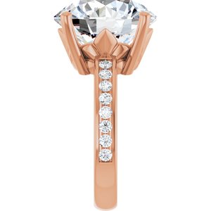 14K Rose Gold 14 mm Round Ring Mounting – image 7