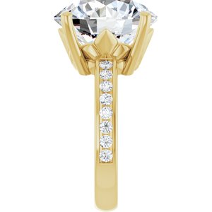 14K Yellow Gold 14 mm Round Ring Mounting – image 7
