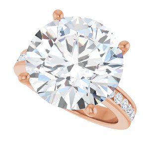 10K Rose Gold 14 mm Round Ring Mounting – image 8