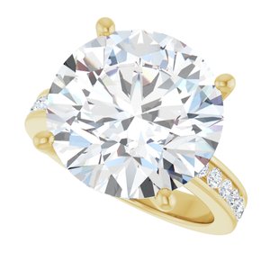 14K Yellow Gold 14 mm Round Ring Mounting – image 8