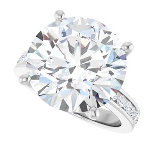 14K White Gold 14 mm Round Ring Mounting – image 8