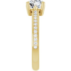 14K Yellow Gold 6.5 mm Round .04 CTW Lab-Grown Diamond Semi-Set Ring – image 7
