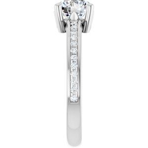 14K White Gold 6.5 mm Round 1/5 CTW Natural Diamond Semi-Set Ring – image 7
