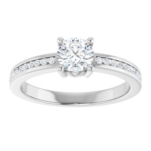 14K White Gold 5.2 mm Round .04 CTW Lab-Grown Diamond Semi-Set Ring – image 5