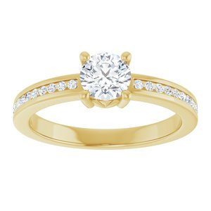 14K Yellow Gold 5.2 mm Round 1/10 CTW Natural Diamond Semi-Set Ring – image 5