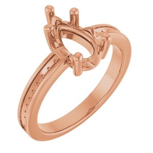 10K Rose Gold 10x6 mm Pear Ring Mounting – image 2
