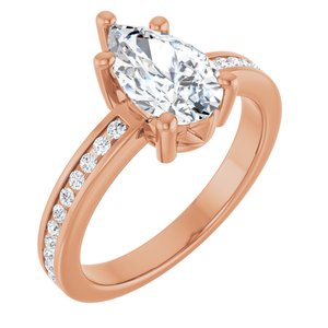14K Rose Gold 10x6 mm Pear Ring Mounting
