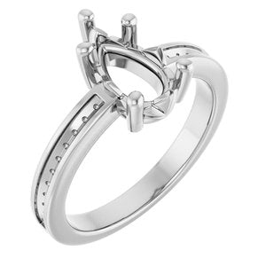Sterling Silver 10x6 mm Pear Ring Mounting – image 2