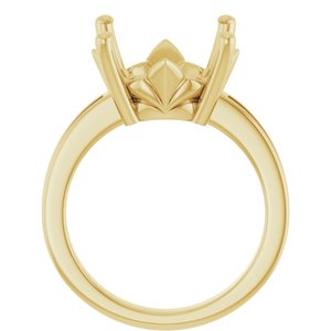 14K Yellow Gold 14 mm Round Ring Mounting – image 4