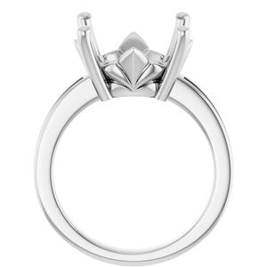 18K White Gold 14 mm Round Ring Mounting – image 4