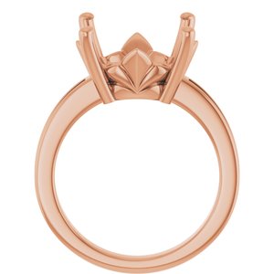 18K Rose Gold 14 mm Round Ring Mounting – image 4