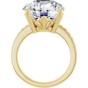 18K Yellow Gold 14 mm Round Ring Mounting – image 3
