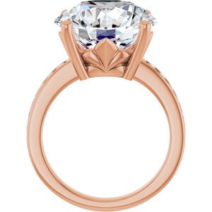 18K Rose Gold 14 mm Round Ring Mounting – image 3