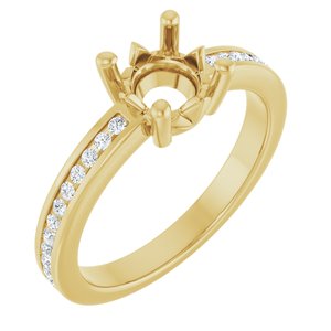 14K Yellow Gold 6.5 mm Round .04 CTW Lab-Grown Diamond Semi-Set Ring – image 2