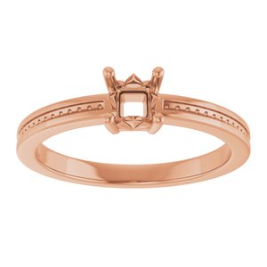 10K Rose Gold 3.5x3.5 mm Square Ring Mounting – image 6