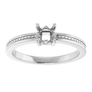 Continuum Sterling Silver 3.5x3.5 mm Square Ring Mounting – image 6