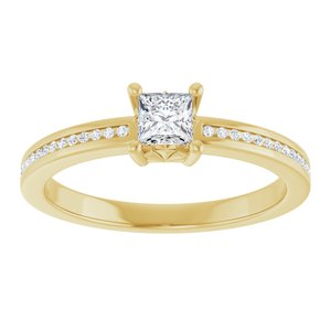 10K Yellow Gold 3.5x3.5 mm Square Ring Mounting – image 5