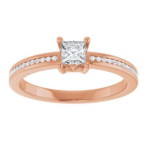10K Rose Gold 3.5x3.5 mm Square Ring Mounting – image 5