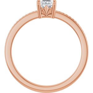 18K Rose Gold 3.5x3.5 mm Square Ring Mounting – image 3