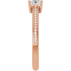 10K Rose Gold 3.5x3.5 mm Square Ring Mounting – image 7