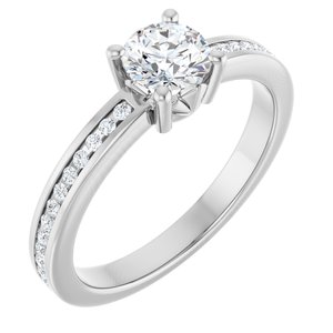 Platinum 5.2 mm Round .04 CTW Lab-Grown Diamond Semi-Set Ring