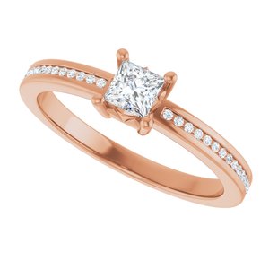 10K Rose Gold 3.5x3.5 mm Square Ring Mounting – image 8