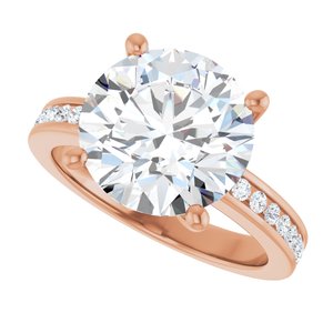 10K Rose Gold 11 mm Round Ring Mounting – image 8