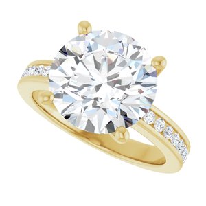 10K Yellow Gold 11 mm Round Ring Mounting – image 8