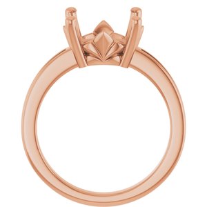 10K Rose Gold 11 mm Round Ring Mounting – image 4