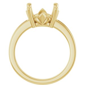 10K Yellow Gold 11 mm Round Ring Mounting – image 4
