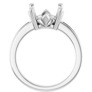 14K White Gold 11 mm Round Ring Mounting – image 4