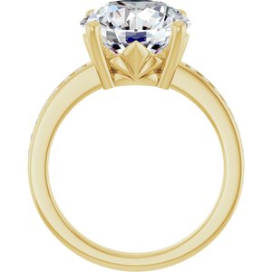 10K Yellow Gold 11 mm Round Ring Mounting – image 3