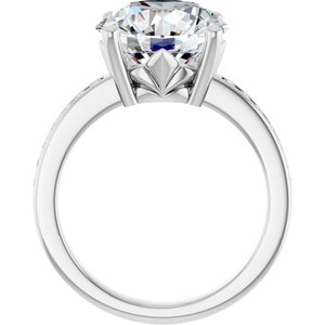 14K White Gold 11 mm Round Ring Mounting – image 3