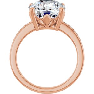 14K Rose Gold 11 mm Round Ring Mounting – image 3