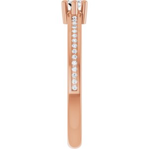 18K Rose Gold 5x3 mm Marquise Ring Mounting – image 7