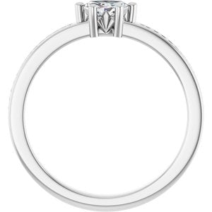 14K White Gold 5x3 mm Marquise Ring Mounting – image 3