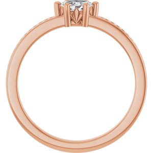 18K Rose Gold 5x3 mm Marquise Ring Mounting – image 3
