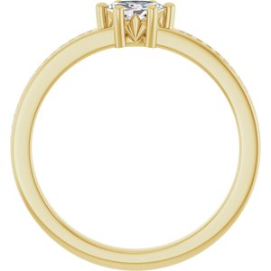 18K Yellow Gold 5x3 mm Marquise Ring Mounting – image 3