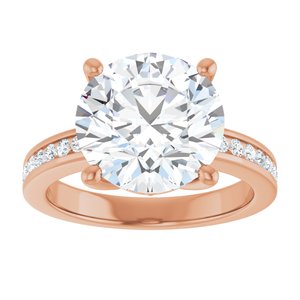 14K Rose Gold 11 mm Round Ring Mounting – image 5