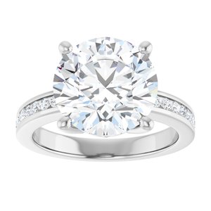 18K White Gold 11 mm Round Ring Mounting – image 5