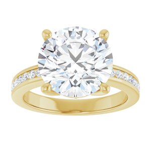 14K Yellow Gold 11 mm Round Ring Mounting – image 5