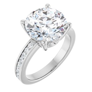 14K X1 White Gold 11 mm Round Ring Mounting